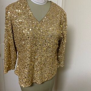 Gold Sequin Women's Top